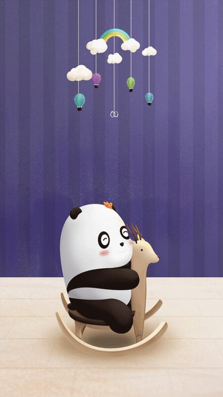 小熊猫和小男孩的日常插画下载