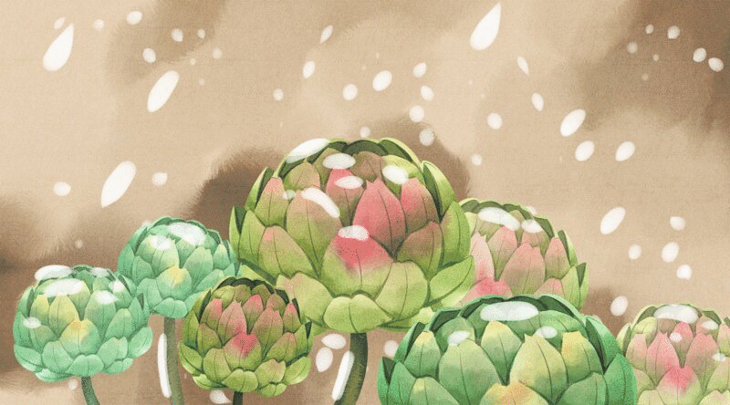 水彩风格植物冬天植物插画动图图片下载