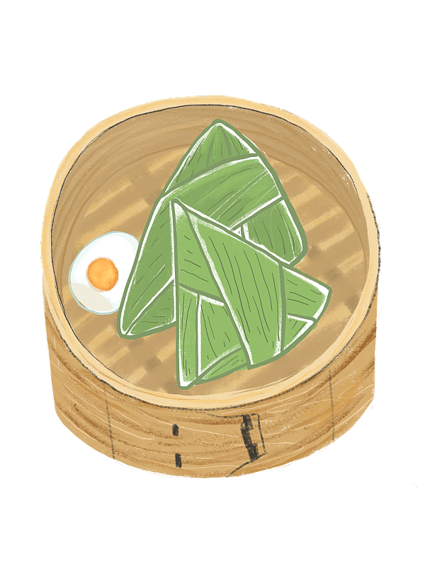 竹屉里的粽子和咸鸭蛋图片下载