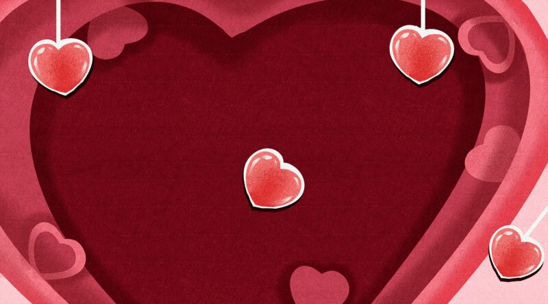 红色的心型心跳插画GIF动图图片下载