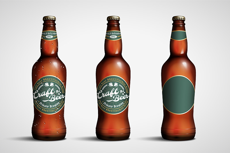 啤酒瓶标签设计图片素材