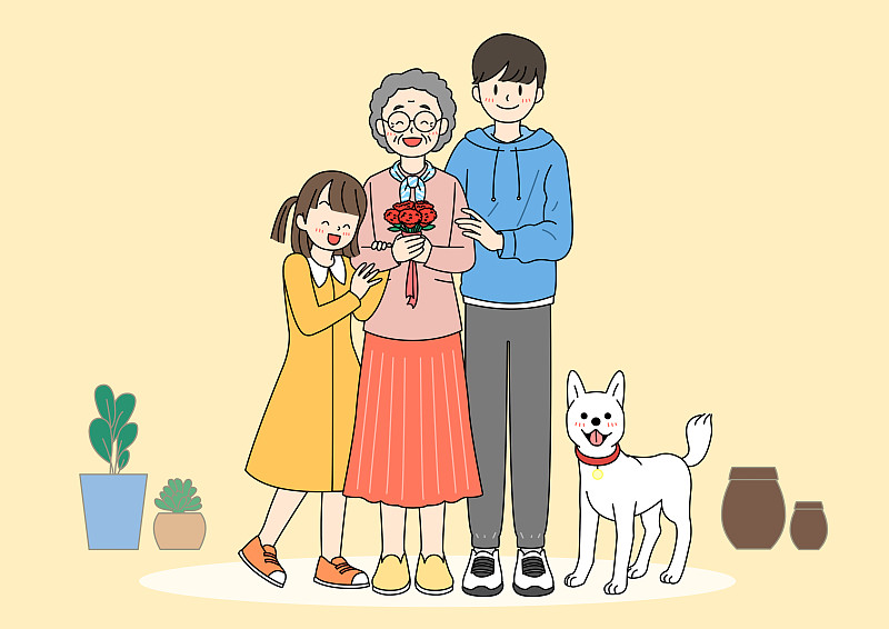 我们是一家人。幸福家庭的概念插图图片素材