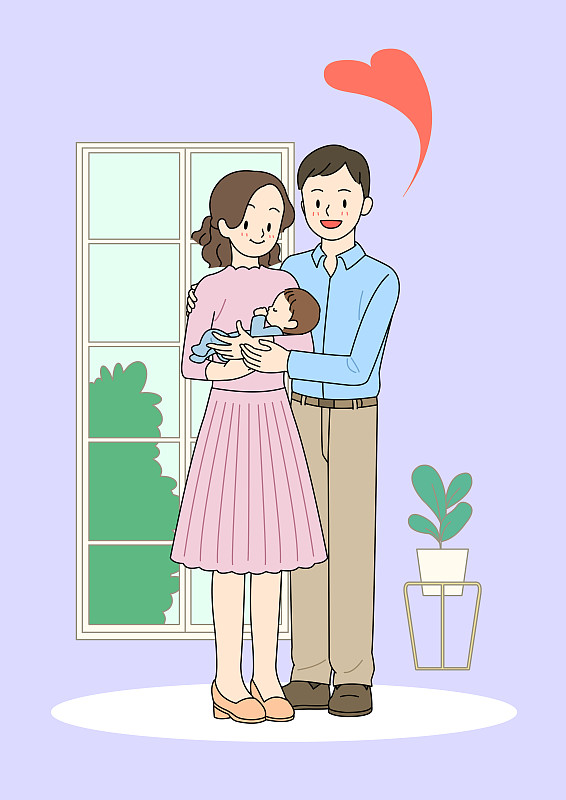我们是一家人。幸福家庭的概念插图图片素材