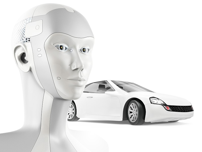 带有人工智能的自动驾驶汽车，插图图片下载