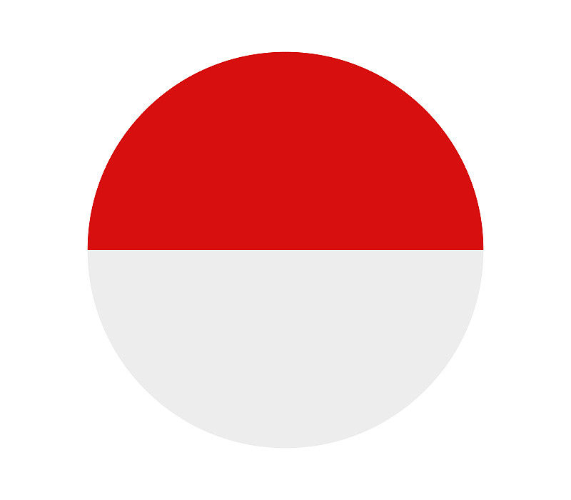 印度尼西亚国旗在白色背景图片