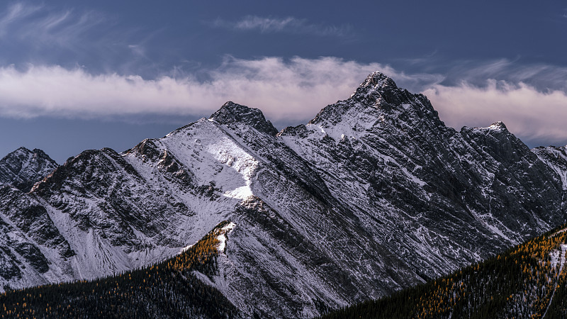 高角度的山，班夫，加拿大图片素材