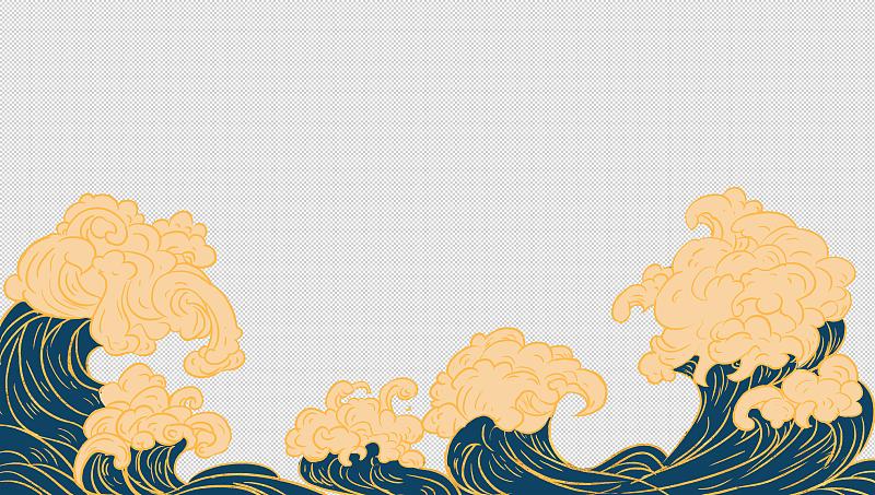海浪元素插画图片