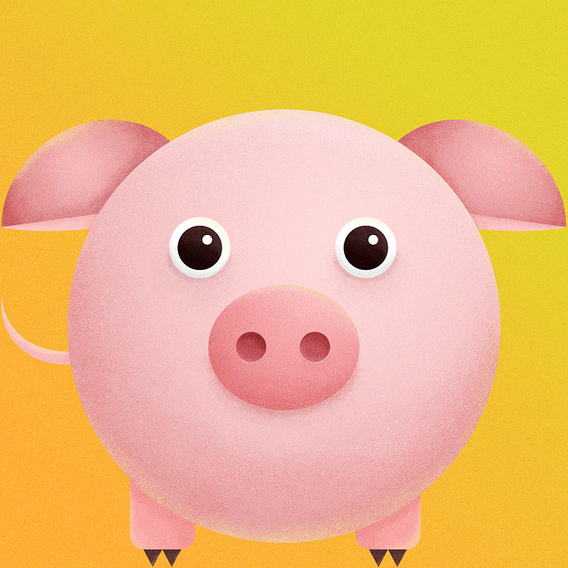 猪十二生肖动物插画下载