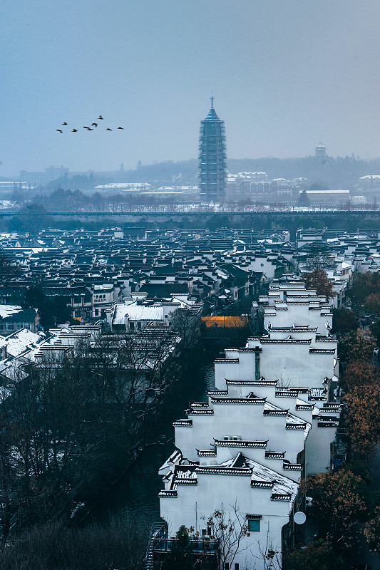 南京老门东雪景图片素材
