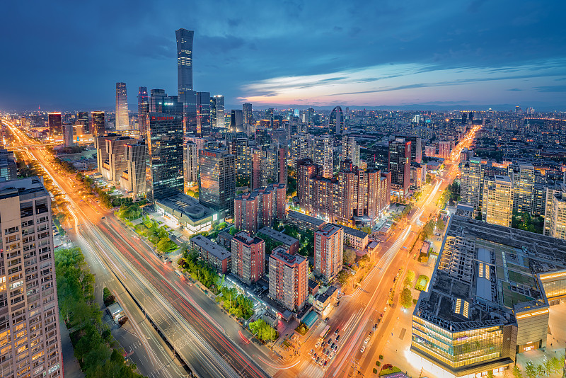 北京市朝阳区北京商务中心区cbd城市夜景风光图片下载