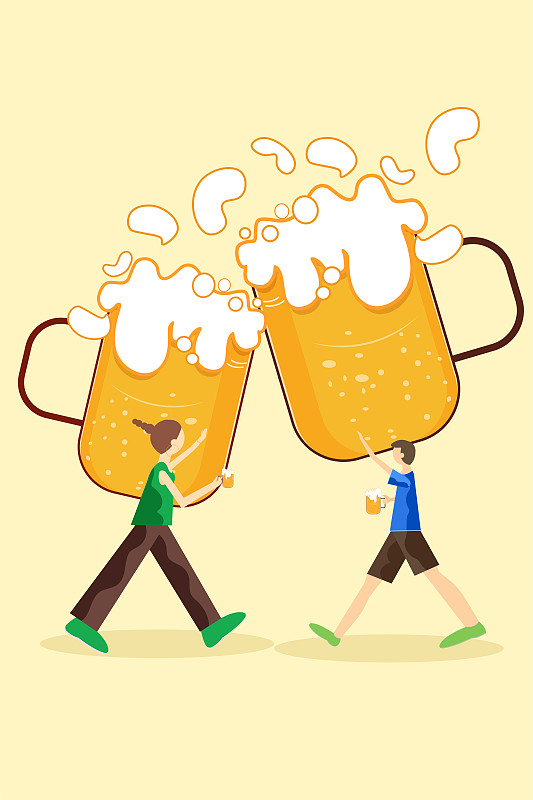 啤酒节矢量插画图片