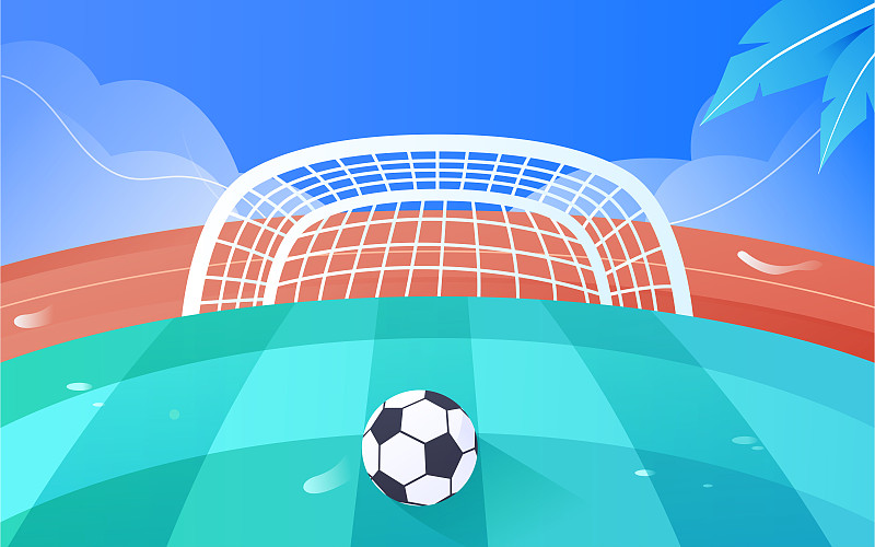 踢足球世界杯比赛职业体育活动矢量插画背景下载