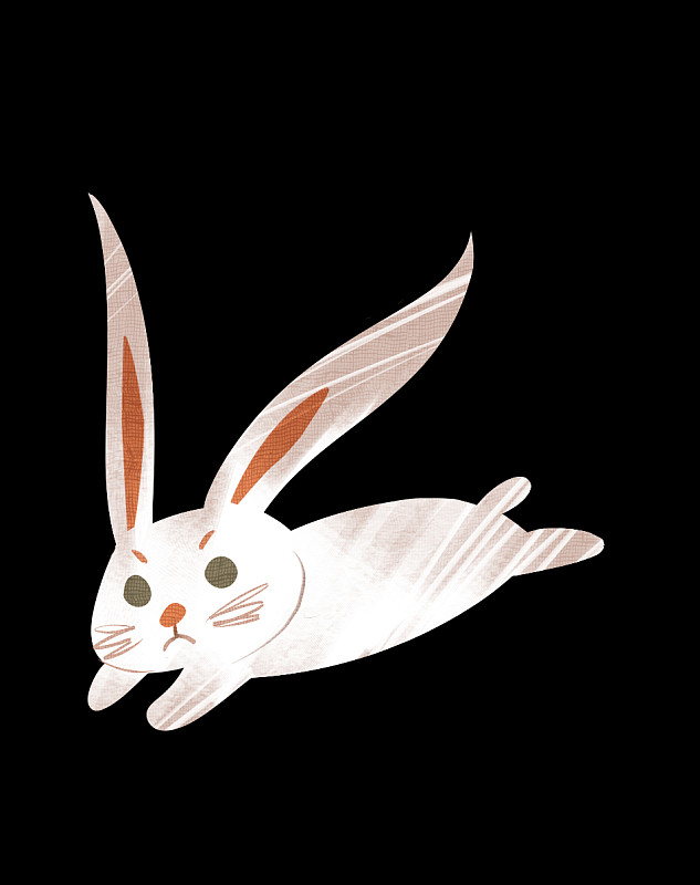 白色的兔子插画元素下载