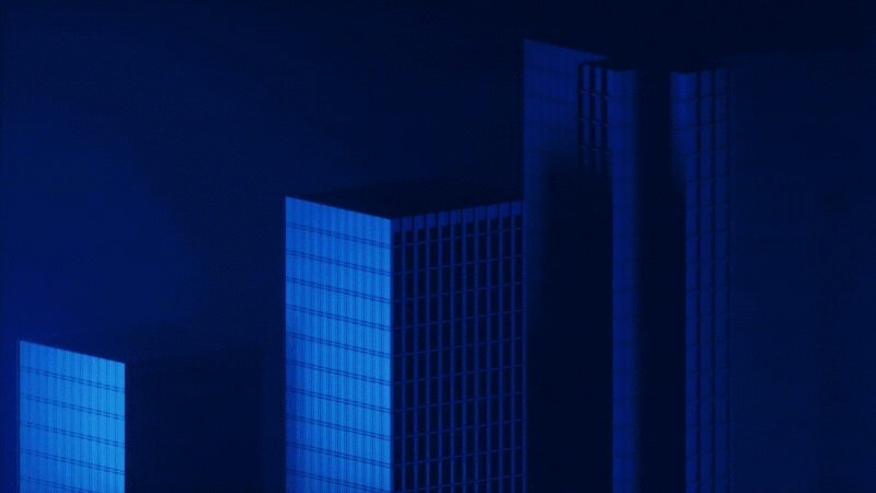 夜晚城市高楼建筑与灯光3D渲染图片下载