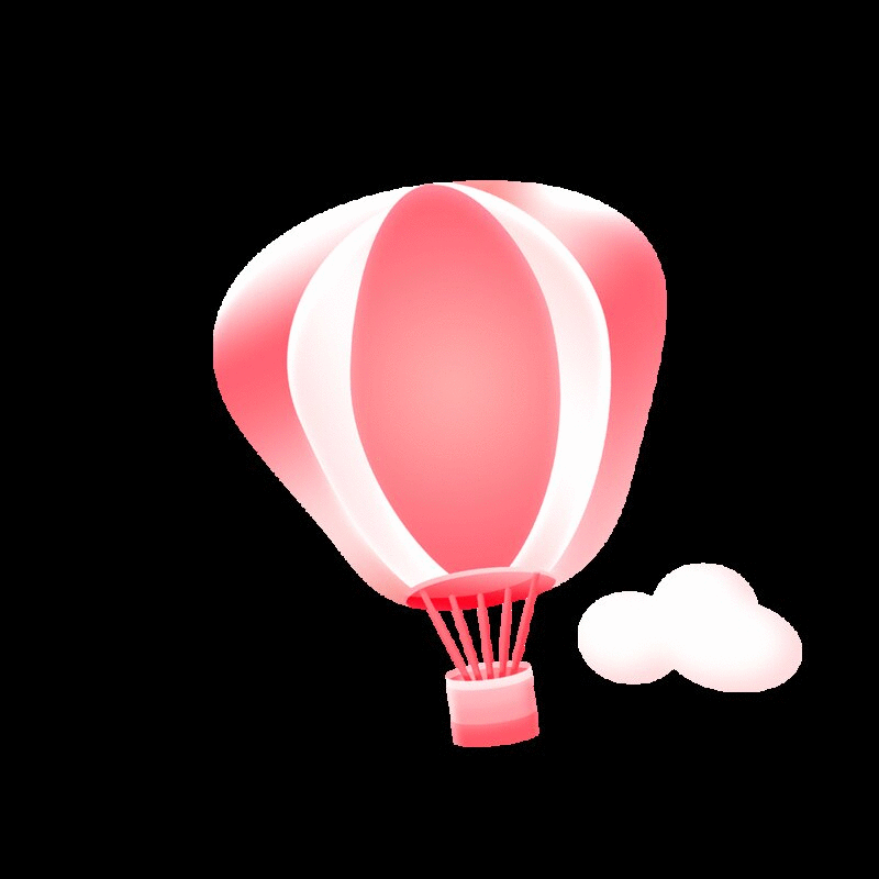 3D造型可爱热气球动图图片下载