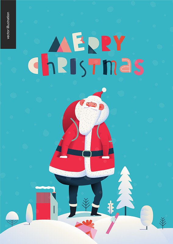 站立的圣诞老人——圣诞节和新年图片下载