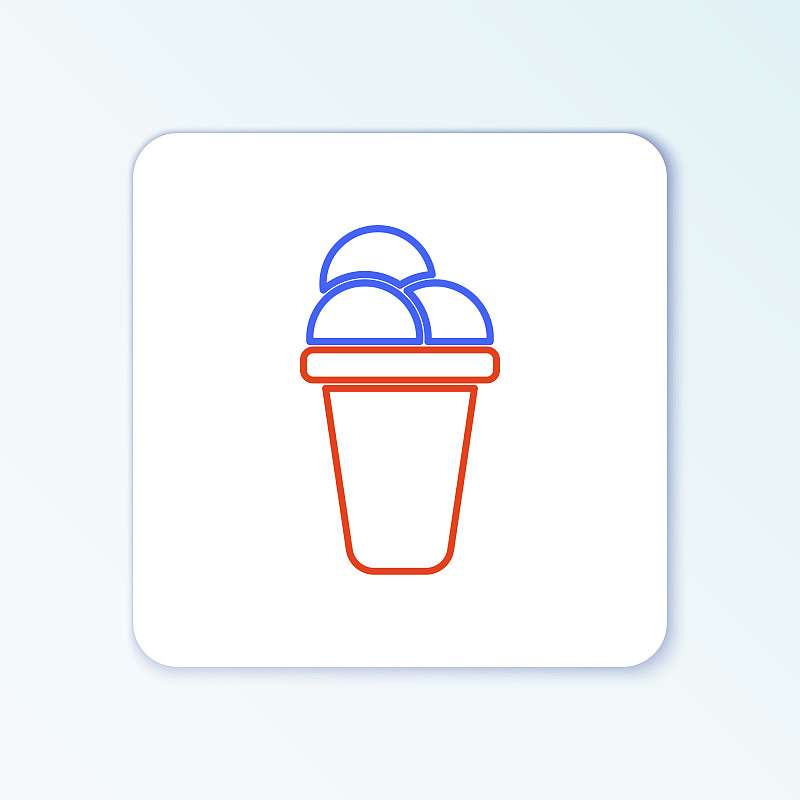 线条冰淇淋图标孤立在白色背景插画图片