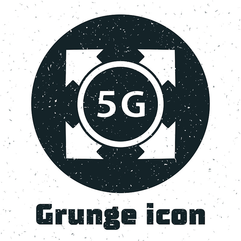 Grunge 5g无线网络连接插画图片