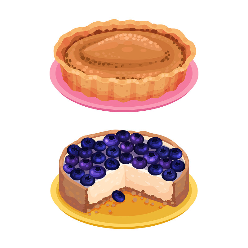 香甜的自制馅饼为美味可口的甜点添彩插画图片