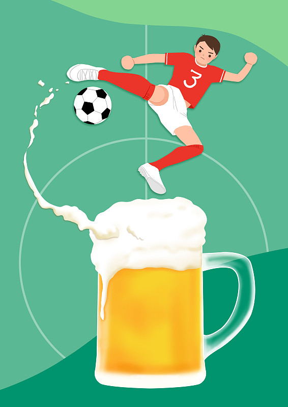 世界杯足球比赛运动员啤酒图片下载