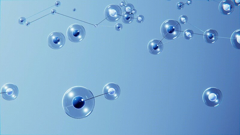 蓝色抽象科技球型结构插画下载