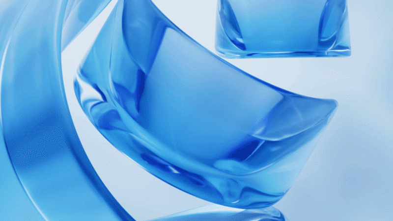流动的透明玻璃曲面背景3D渲染图片下载
