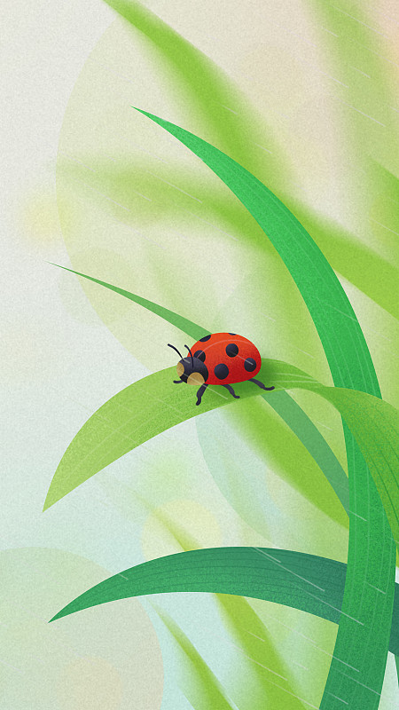 春天夏天植物昆虫海报背景图片下载