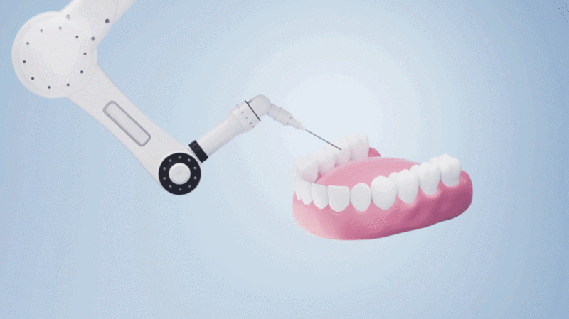 机械臂与牙齿健康概念3D渲染图片下载