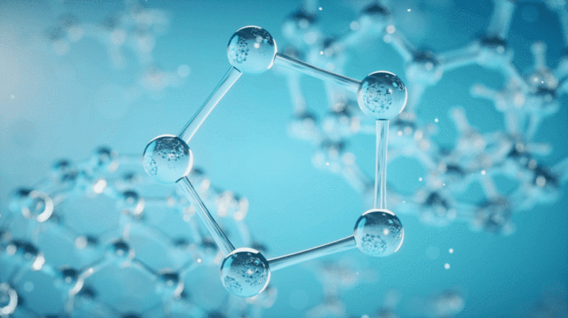 蓝色的微观分子3D渲染插画下载
