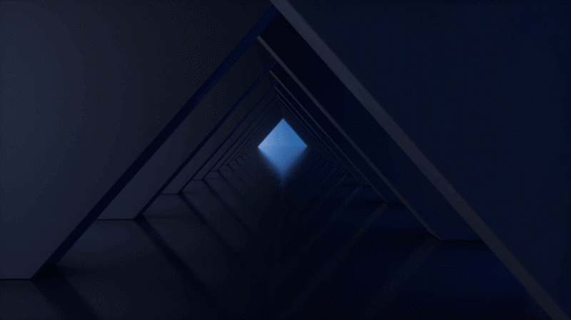 穿梭于深色三角形隧道3D渲染图片下载