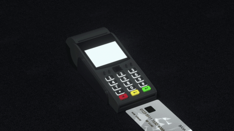 银行卡刷卡过程模拟插画下载