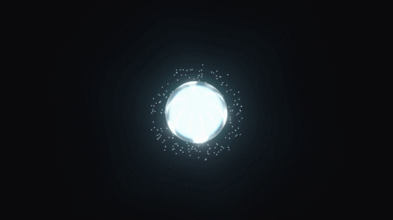 球形蓝色火花能量球插画下载