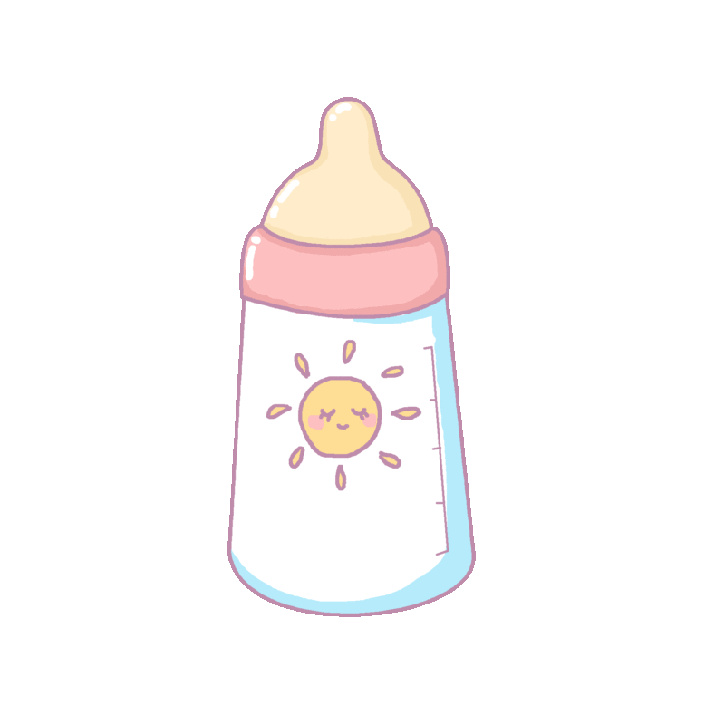 可爱的 婴儿用品 奶瓶 插画插画下载