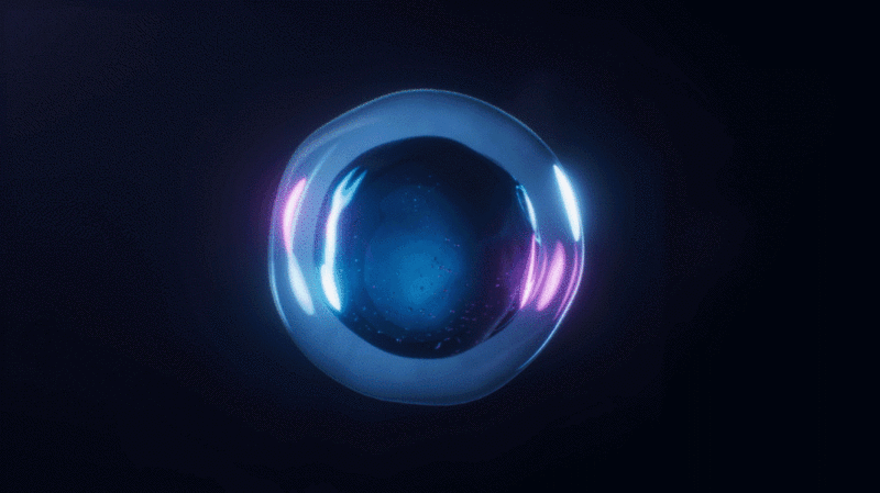 气泡与霓虹灯光效果3D渲染图片下载