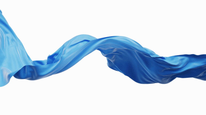 流动的蓝色布料带3D渲染插画下载