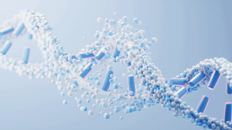 生物科技概念DNA基因循环动画3D渲染图片下载
