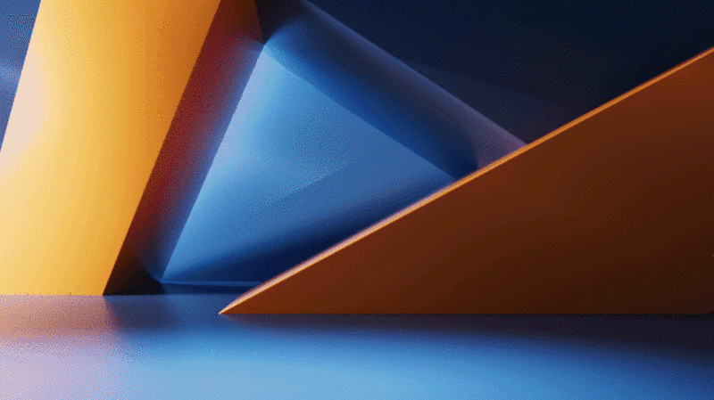 创意彩色几何体建筑空间三维渲染图片下载