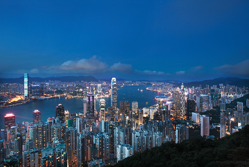 香港城市建筑夜景图片下载