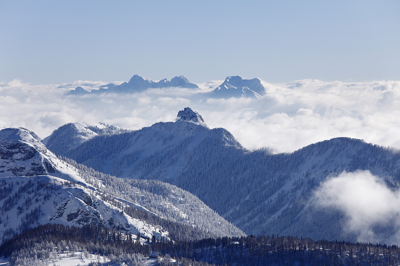 奥地利，斯蒂里亚，雪山的景色图片下载