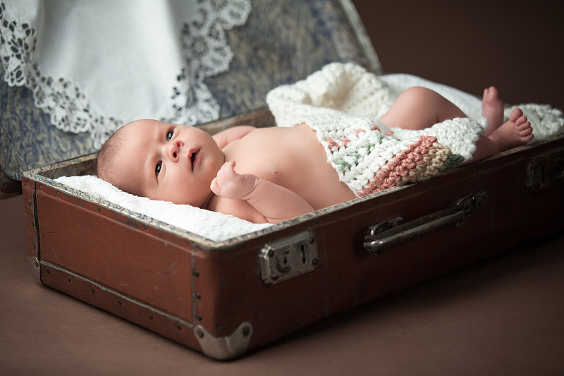 婴儿在手提箱图片下载