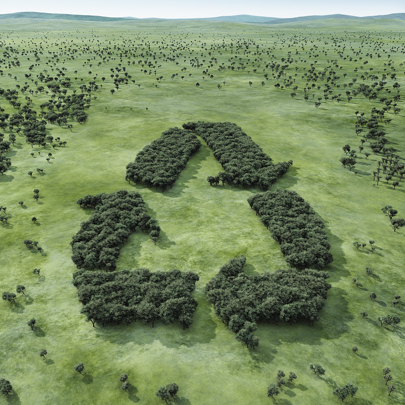 森林形状的回收符号图片下载