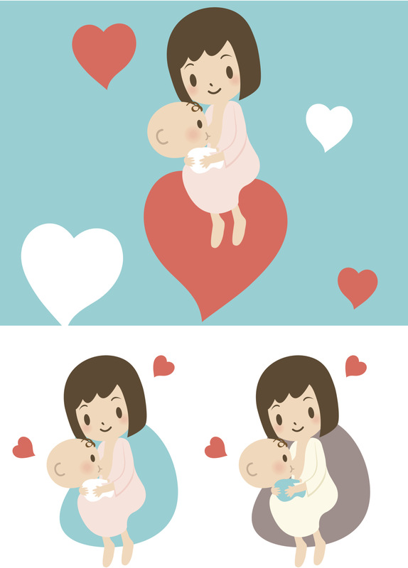 爱:母亲给男婴(女孩)哺乳图片下载