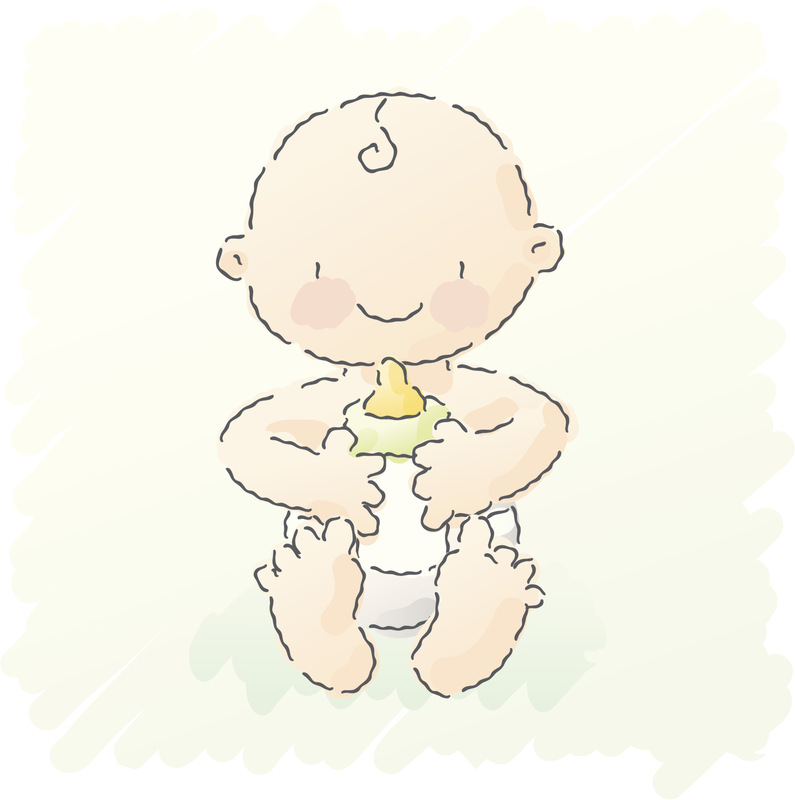 涂鸦:宝宝拿着奶瓶图片下载