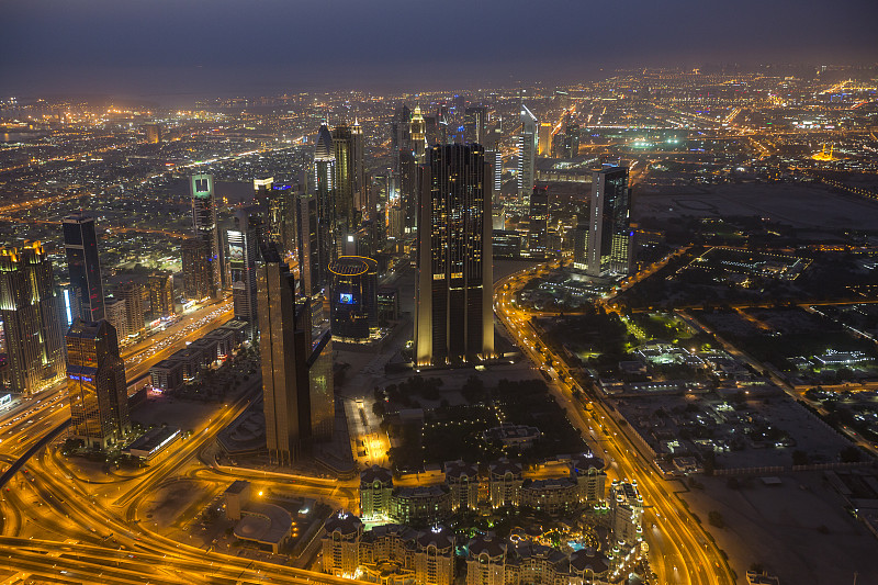 迪拜商务区鸟瞰图图片下载