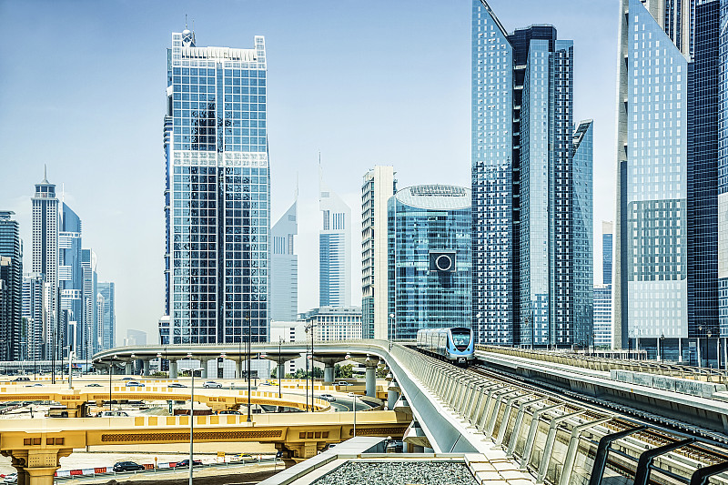 阿拉伯联合酋长国迪拜的现代摩天大楼图片下载