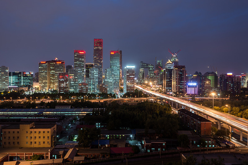 北京夜景鸟瞰图图片下载