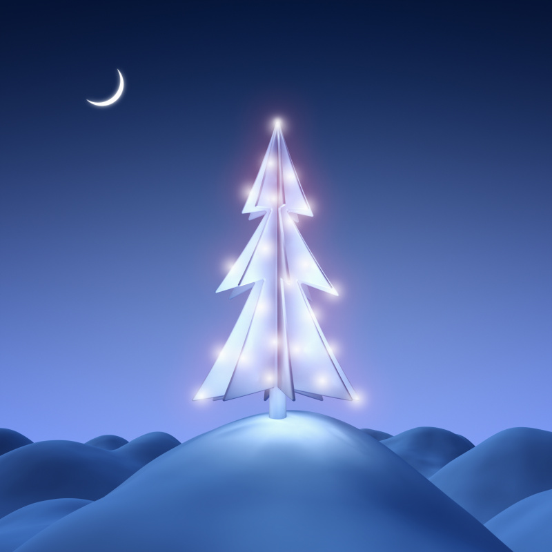 圣诞树之夜图片下载