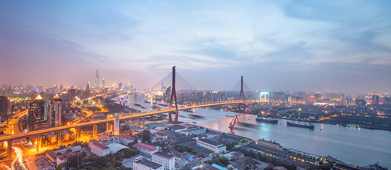 黄昏的上海全景图片下载