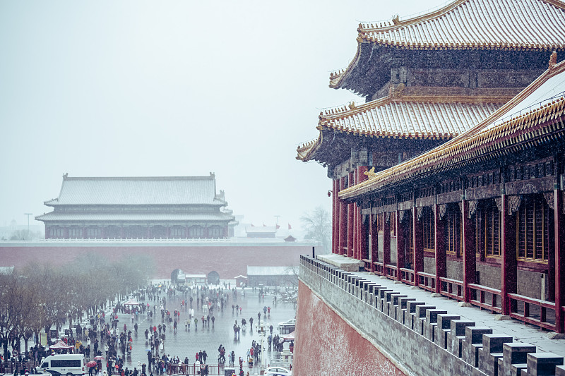 雪中的紫禁城——中国北京图片素材