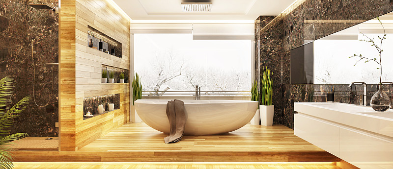 美丽的现代浴室设计图片素材